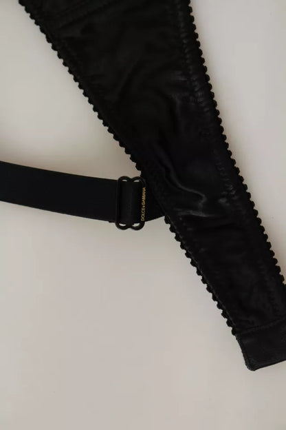 Нижня білизна Dolce &amp; Gabbana Black Silk Lace Balconcino Bra