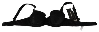 Нижня білизна Dolce &amp; Gabbana Black Silk Lace Balconcino Bra