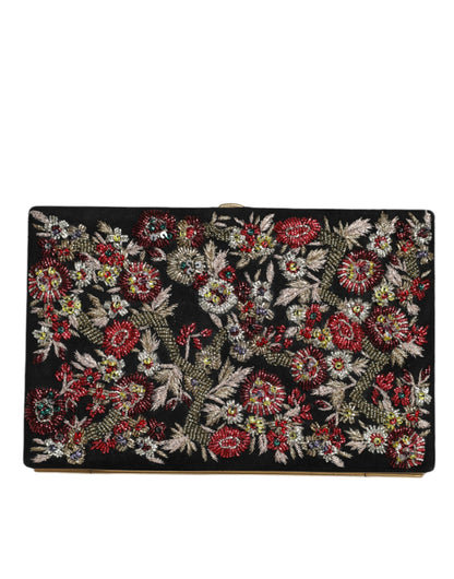 Вечірня сумочка-гаманець Dolce &amp; Gabbana із квітковою золотою оправою