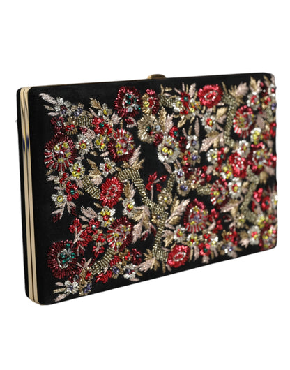 Вечірня сумочка-гаманець Dolce &amp; Gabbana із квітковою золотою оправою