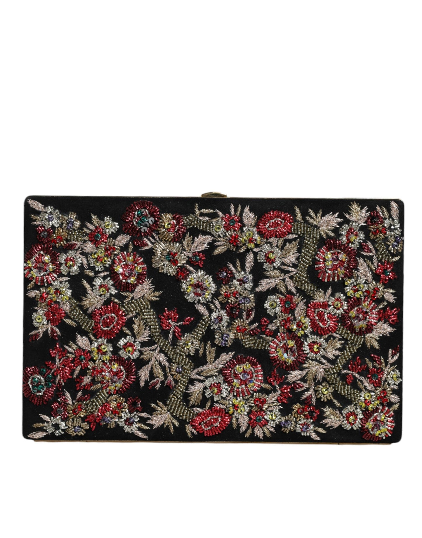 Вечірня сумочка-гаманець Dolce &amp; Gabbana із квітковою золотою оправою