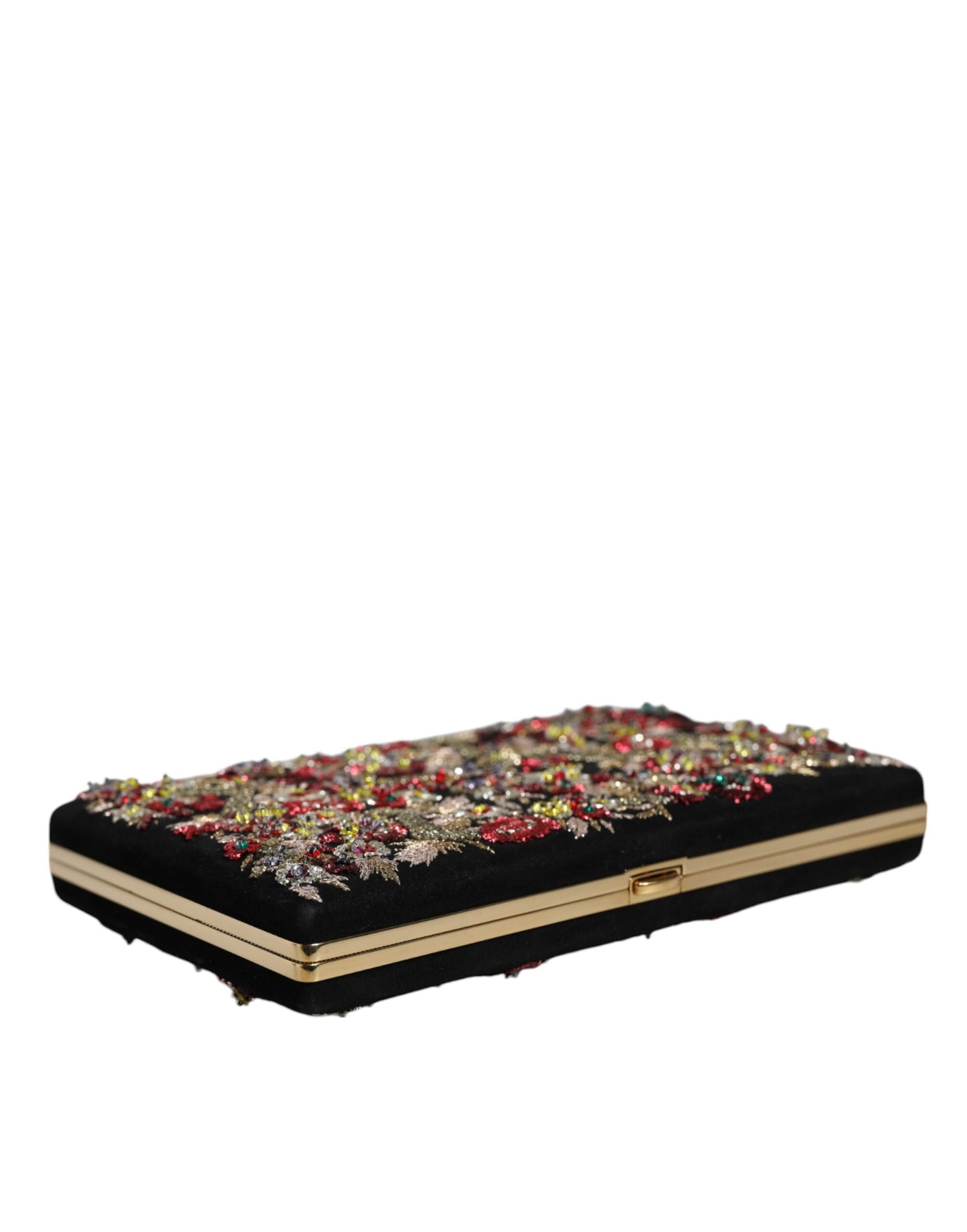 Вечірня сумочка-гаманець Dolce &amp; Gabbana із квітковою золотою оправою