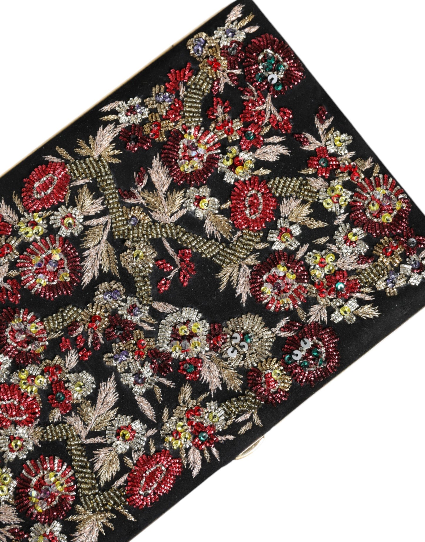 Вечірня сумочка-гаманець Dolce &amp; Gabbana із квітковою золотою оправою