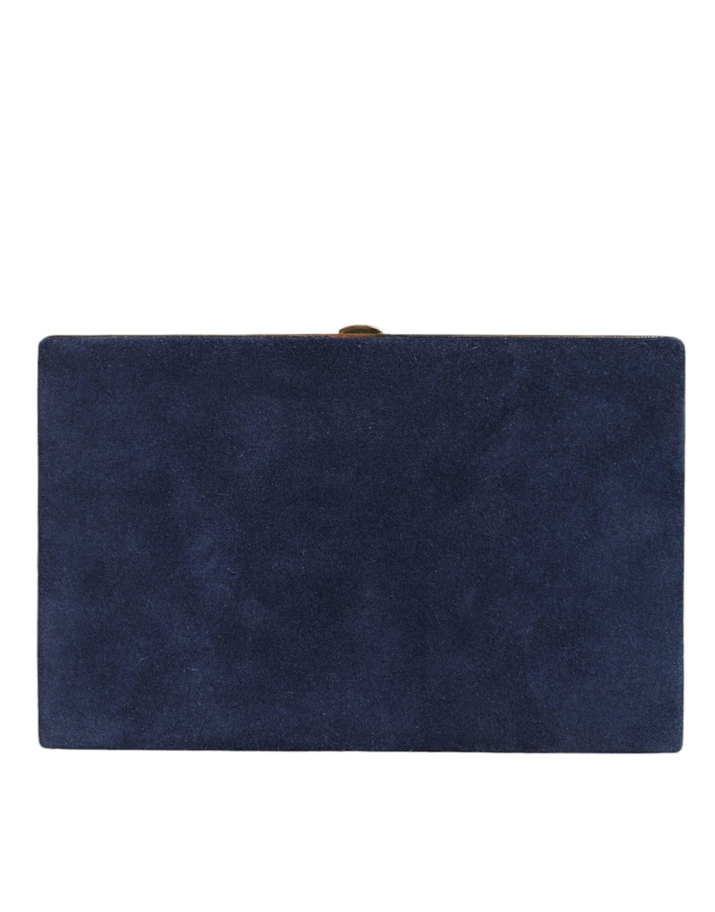 Вечірня сумочка-гаманець Dolce &amp; Gabbana Blue Suede Gold Frame Clutch