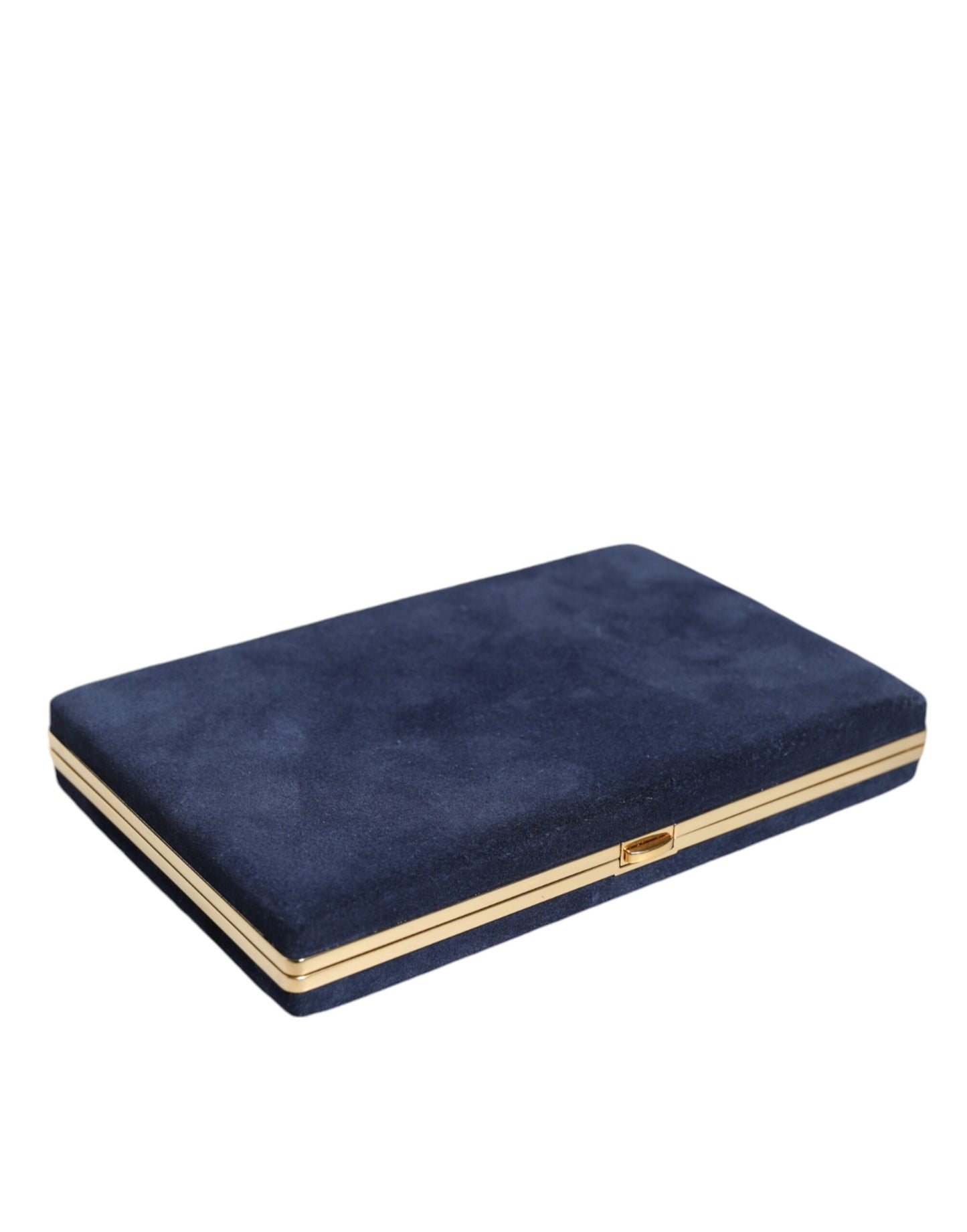 Вечірня сумочка-гаманець Dolce &amp; Gabbana Blue Suede Gold Frame Clutch