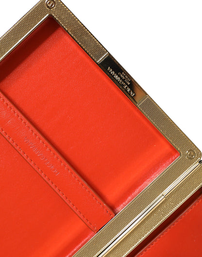 Вечірня сумочка-гаманець Dolce &amp; Gabbana Blue Suede Gold Frame Clutch