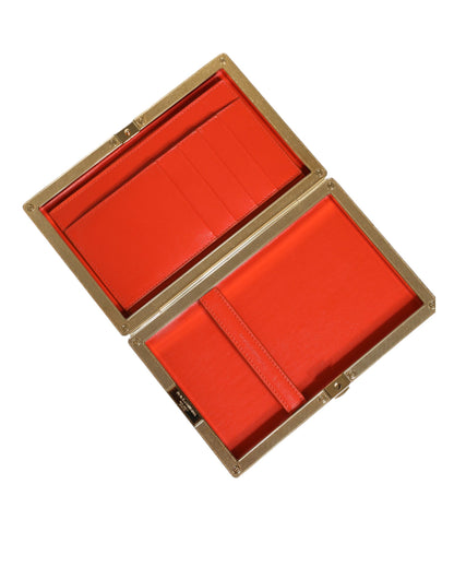 Вечірня сумочка-гаманець Dolce &amp; Gabbana Blue Suede Gold Frame Clutch