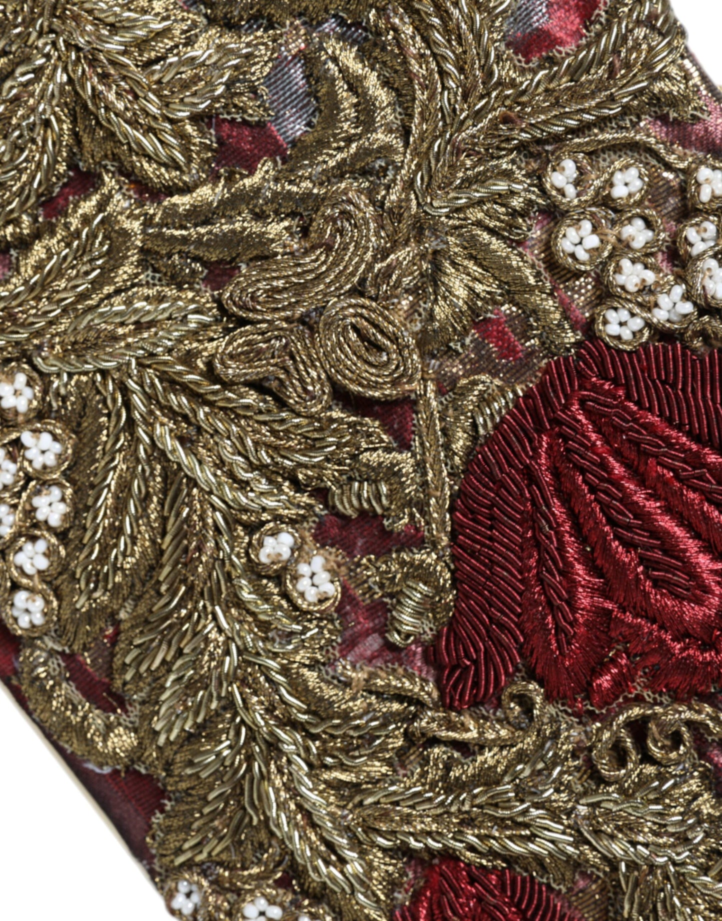 Вечірня сумочка-гаманець Dolce &amp; Gabbana з квітковим жаккардовим золотим кольором і золотою оправою