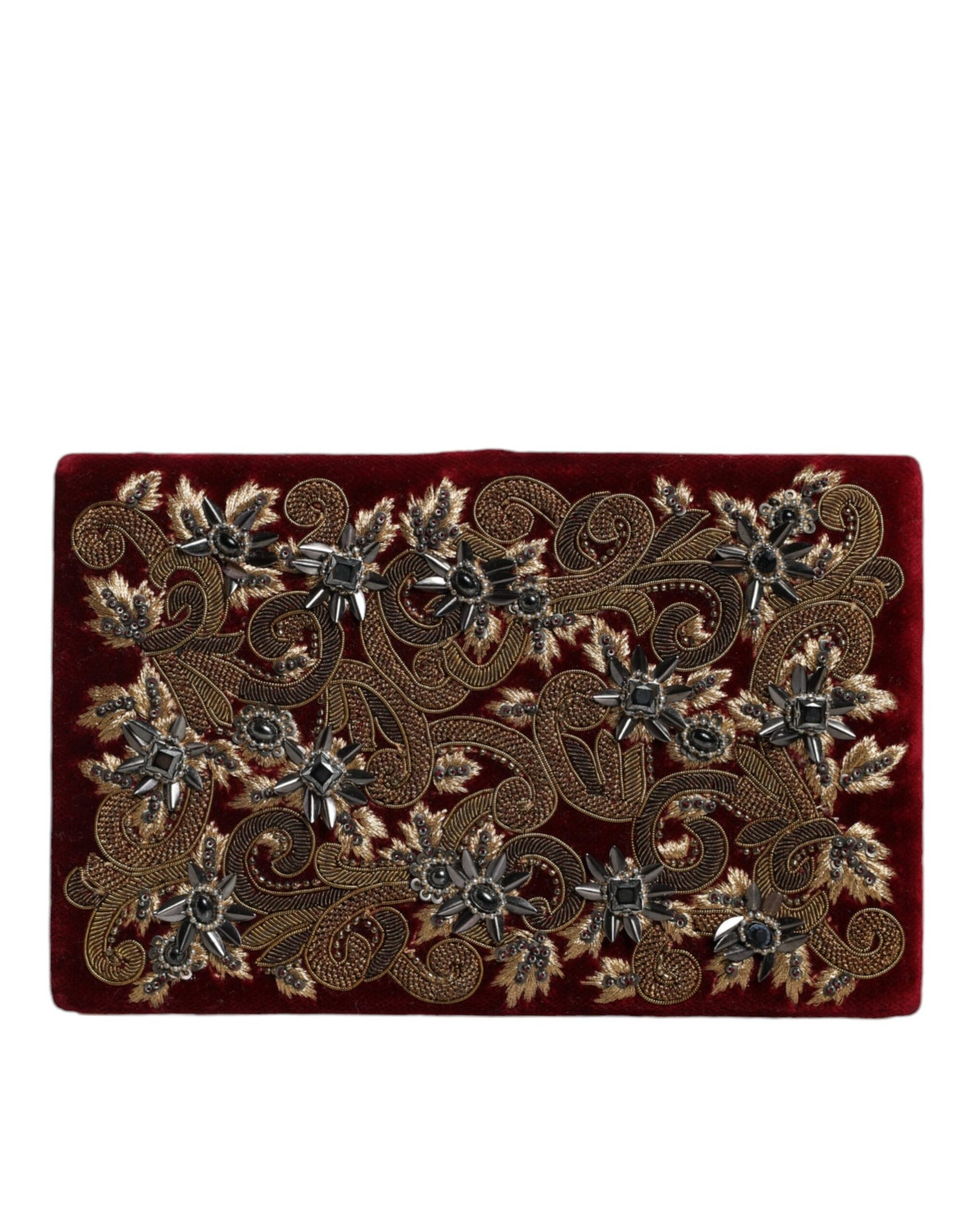 Вечірня сумочка-гаманець Dolce &amp; Gabbana із червоним оксамитом і золотим каркасом