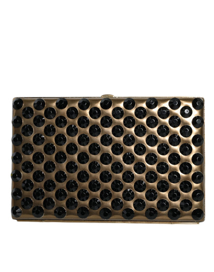 Dolce &amp; Gabbana Gold Crystal Bifold Clutch Evening Party Жіноча сумка-гаманець