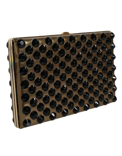 Dolce &amp; Gabbana Gold Crystal Bifold Clutch Evening Party Жіноча сумка-гаманець
