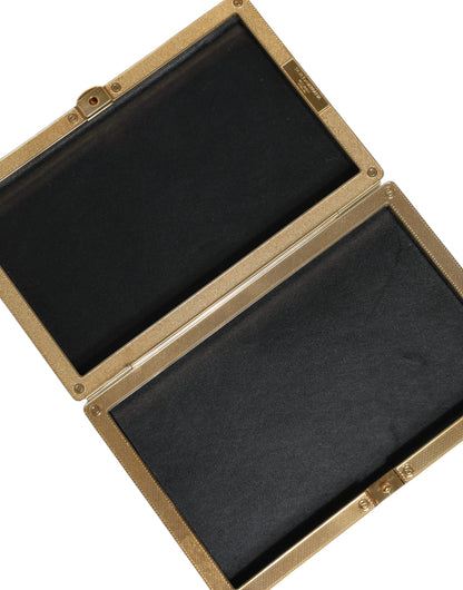 Dolce &amp; Gabbana Gold Crystal Bifold Clutch Evening Party Жіноча сумка-гаманець