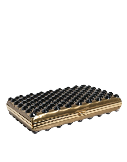 Dolce &amp; Gabbana Gold Crystal Bifold Clutch Evening Party Жіноча сумка-гаманець