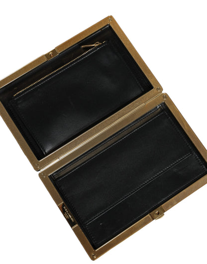 Вечірня сумка-гаманець Dolce &amp; Gabbana Black White Gold Frame