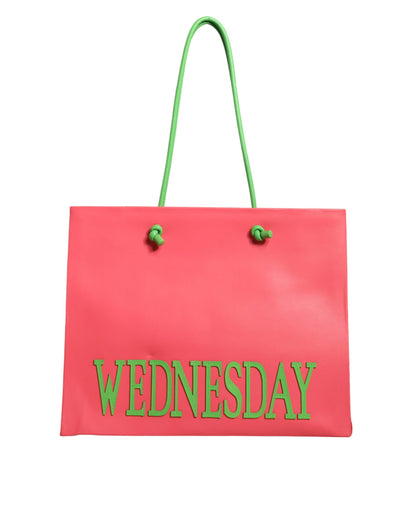 Рожева шкіряна сумка Alberta Ferretti Weekend Wednesday Shopping Tote Bag