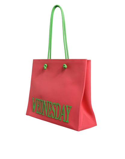 Рожева шкіряна сумка Alberta Ferretti Weekend Wednesday Shopping Tote Bag