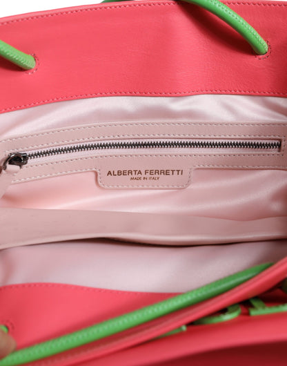 Рожева шкіряна сумка Alberta Ferretti Weekend Wednesday Shopping Tote Bag
