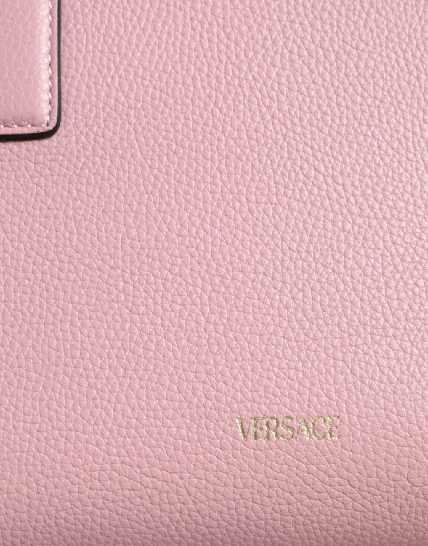 Рожева маленька сумка через плече Versace із зернистої телячої шкіри з верхньою ручкою
