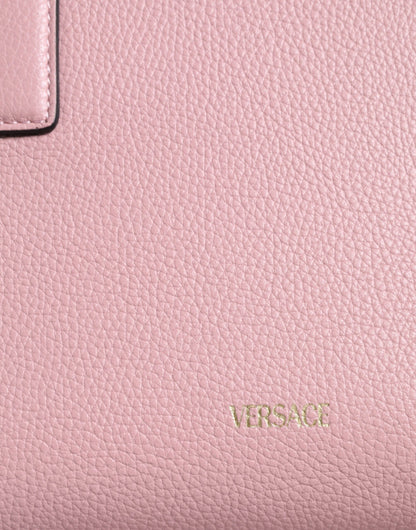Рожева маленька сумка через плече Versace із зернистої телячої шкіри з верхньою ручкою