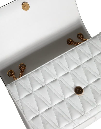 Біла шкіряна сумка Versace Mini Nappa через плече