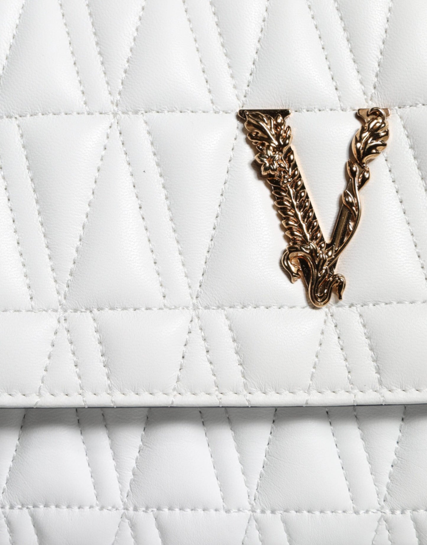 Біла шкіряна сумка Versace Mini Nappa через плече