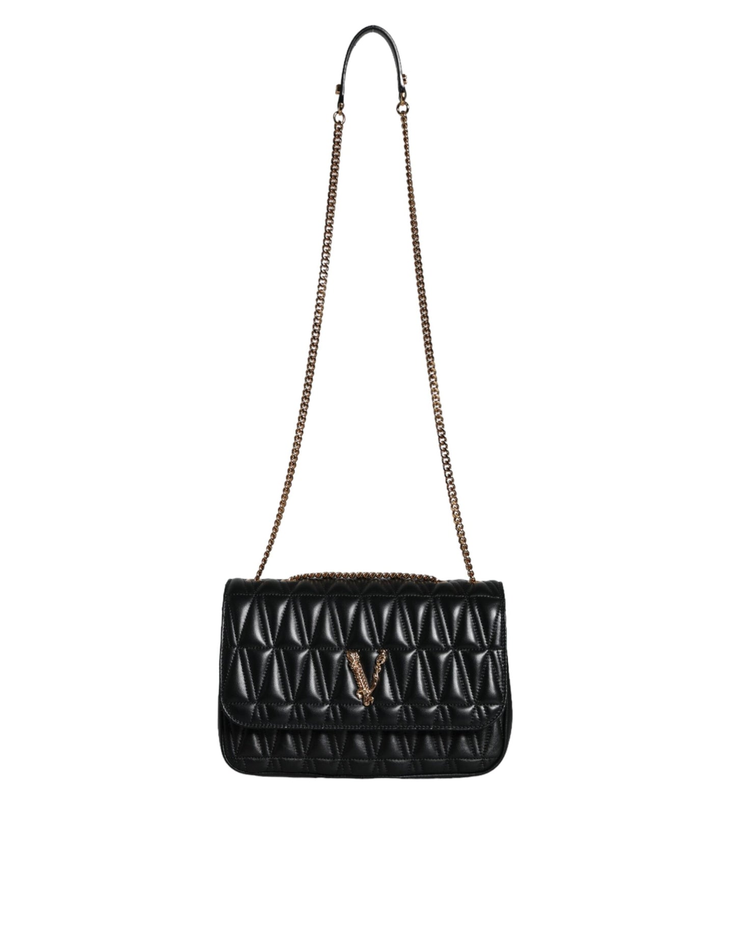 Чорна шкіряна сумка Versace Mini Nappa через плече