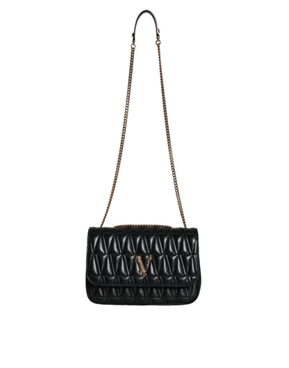 Чорна шкіряна сумка Versace Mini Nappa через плече