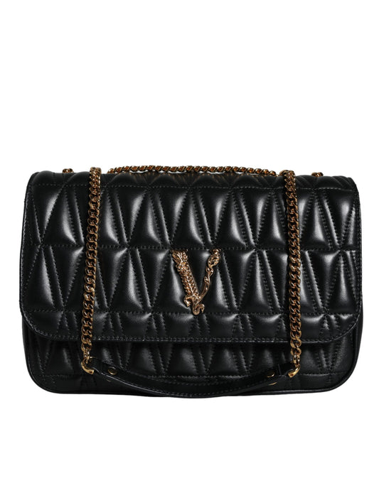 Чорна шкіряна сумка Versace Mini Nappa через плече