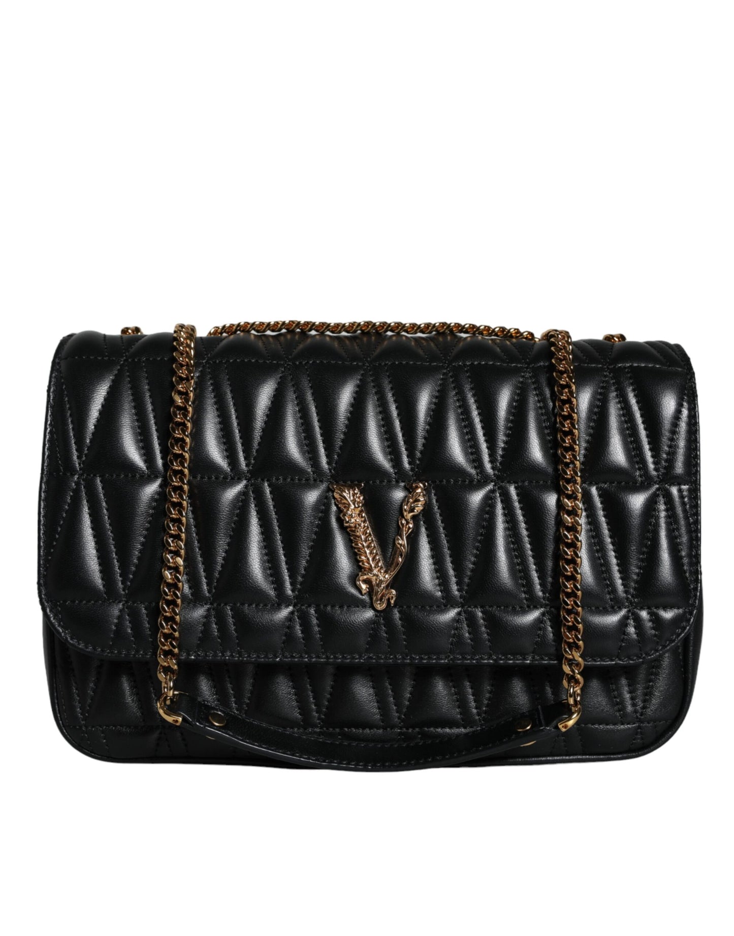 Чорна шкіряна сумка Versace Mini Nappa через плече