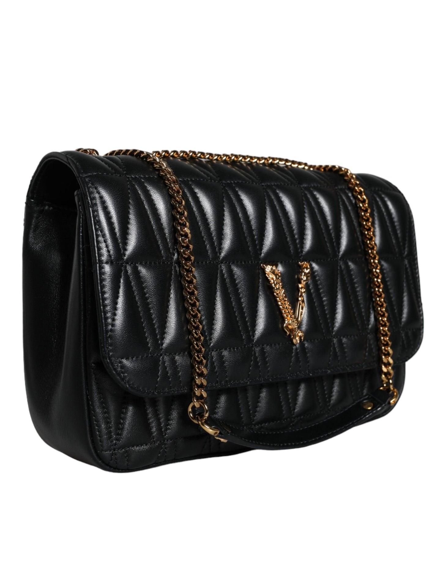 Чорна шкіряна сумка Versace Mini Nappa через плече