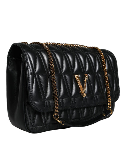 Чорна шкіряна сумка Versace Mini Nappa через плече