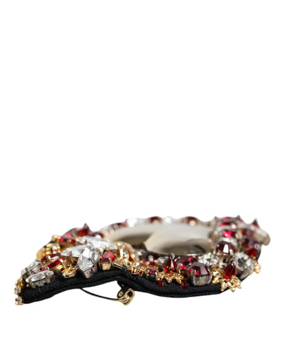 Брошка Dolce &amp; Gabbana із золотим відтінком латуні та прикрашена кришталем «Священне серце».