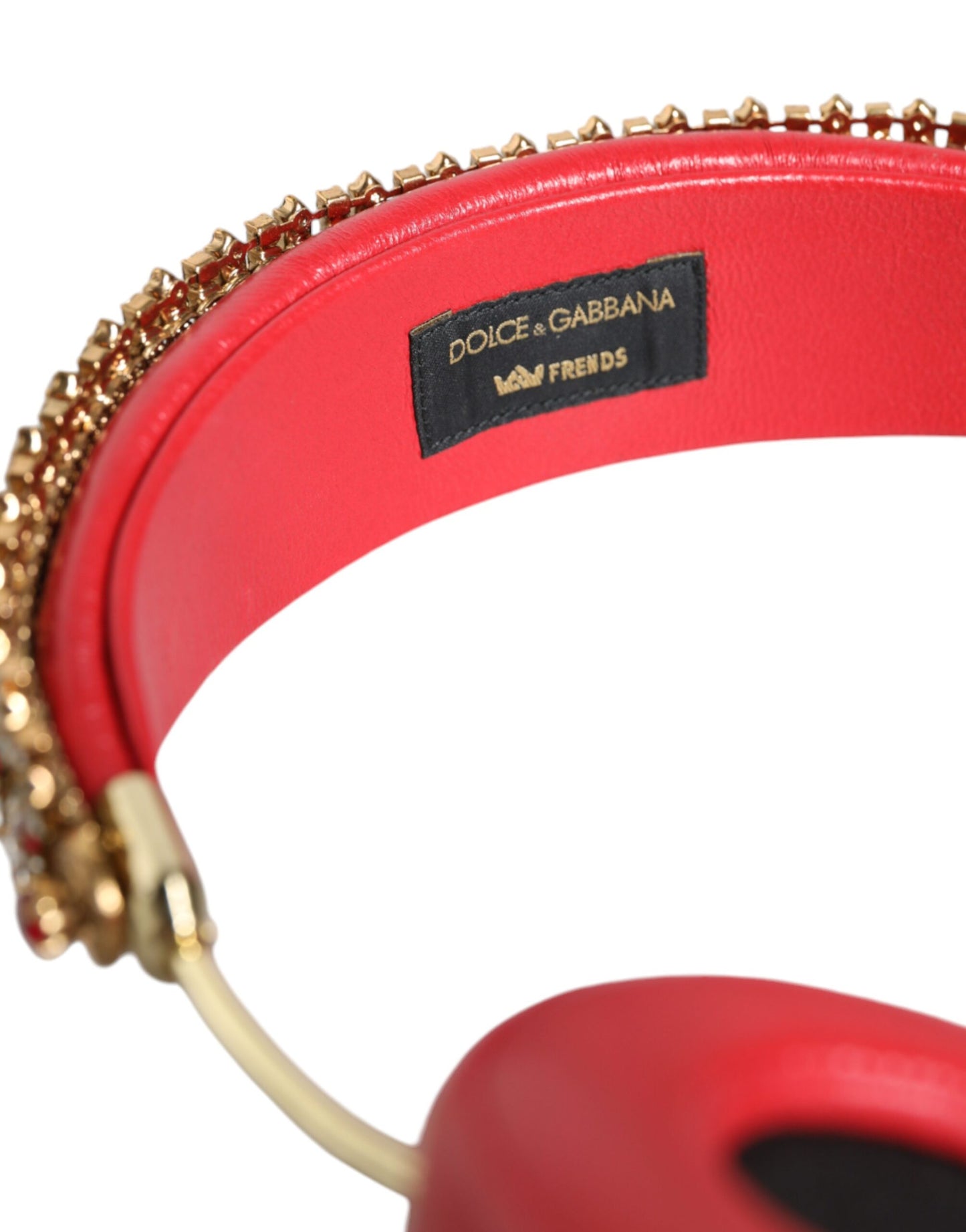 Навушники Dolce &amp; Gabbana Red Nappa Leather Floral Crystal
