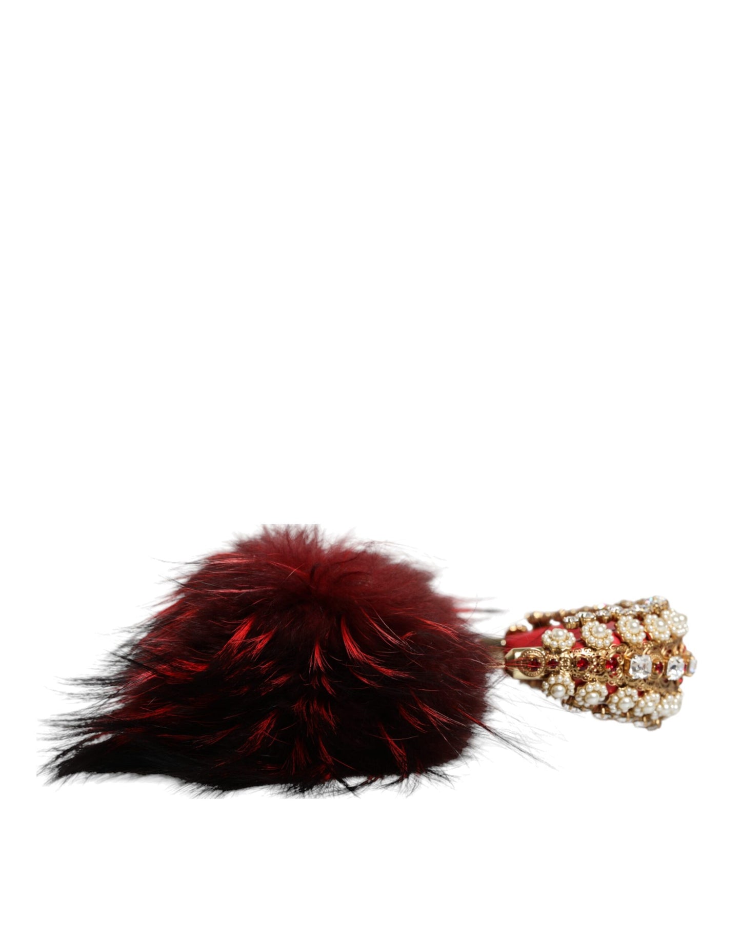 Dolce &amp; Gabbana Red Gold Crystal Fur Headset Audio AUX Навушники
