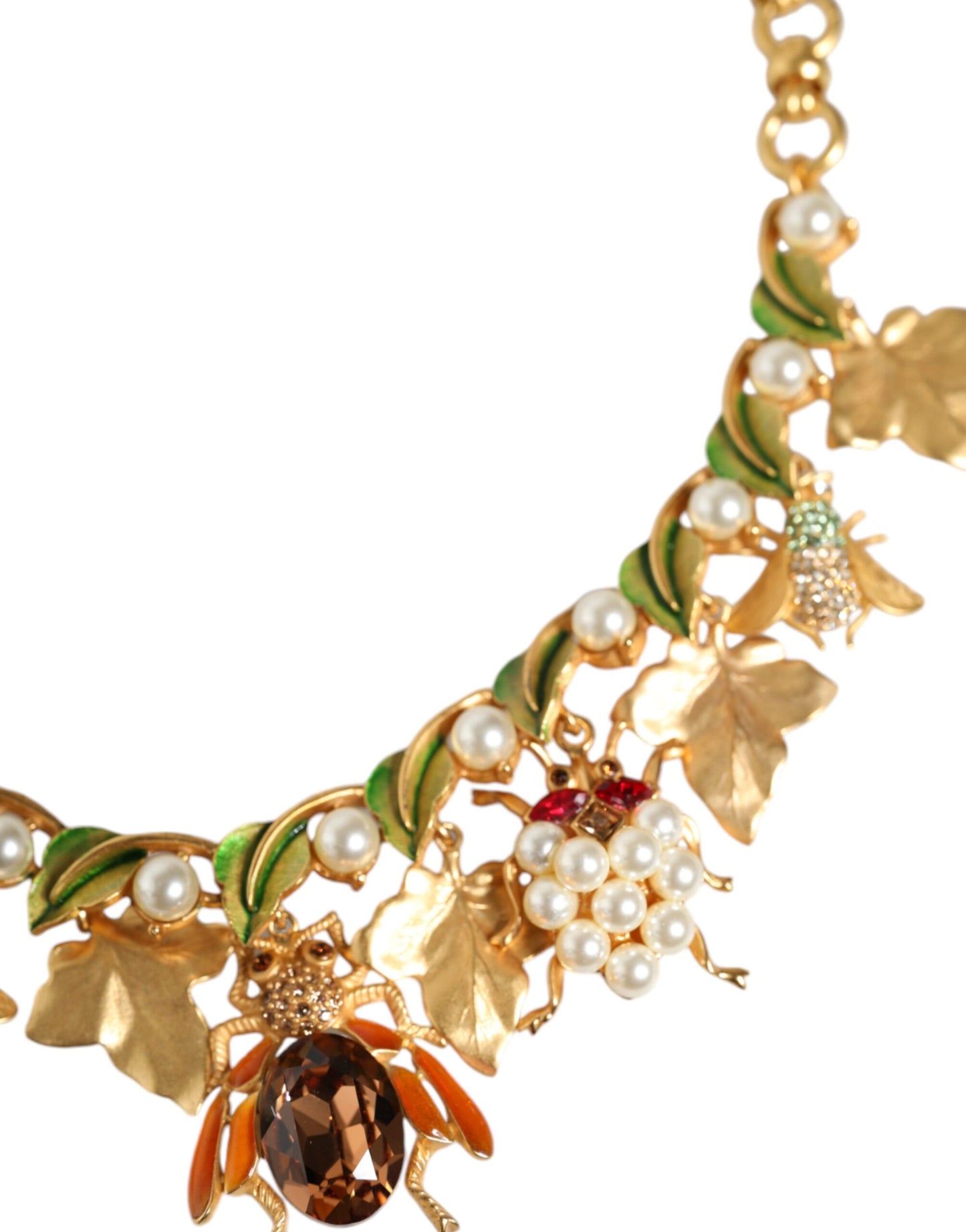 Виразне намисто Dolce &amp; Gabbana із золотим латунним кришталем і жуком