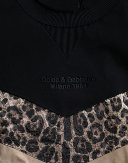 Светр Dolce &amp; Gabbana з чорним леопардовим круглим вирізом