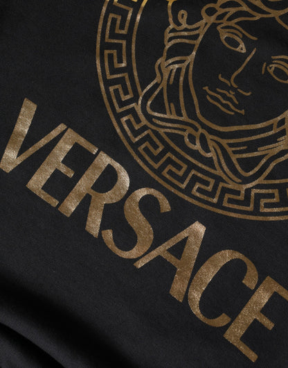 Бавовняний светр з круглим вирізом із флісом Versace Black Medusa