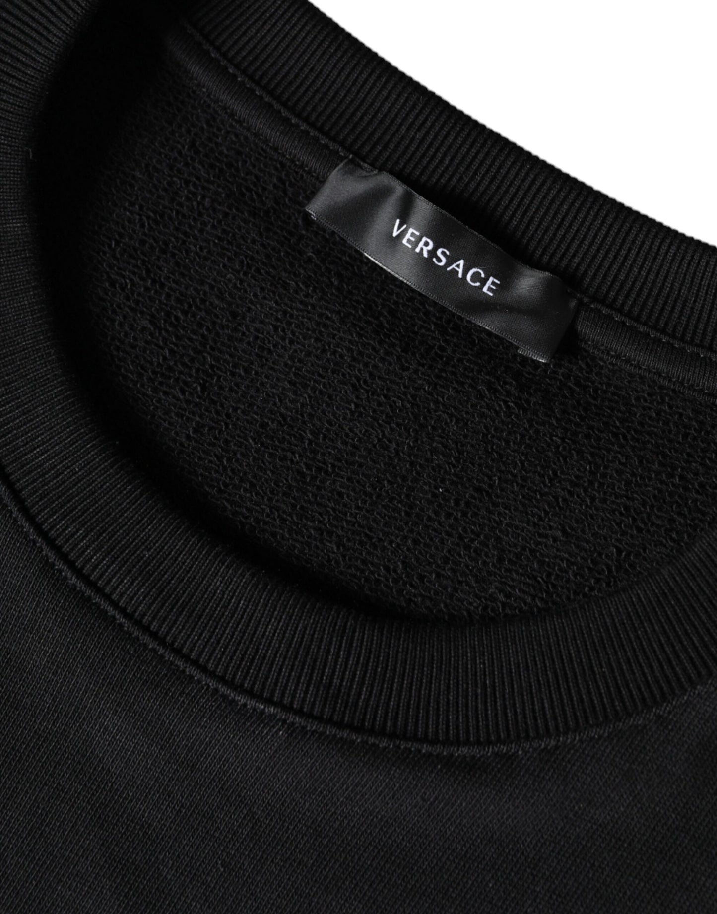 Бавовняний светр з круглим вирізом із флісом Versace Black Medusa