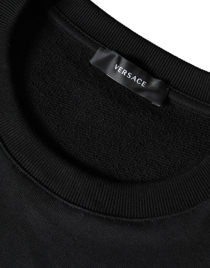 Бавовняний светр з круглим вирізом із флісом Versace Black Medusa
