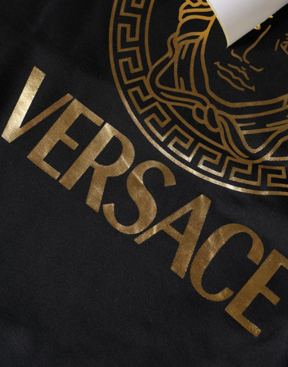 Бавовняна толстовка з принтом Versace Black Medusa. Пуловер. Светр