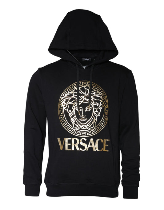 Бавовняна толстовка з принтом Versace Black Medusa. Пуловер. Светр