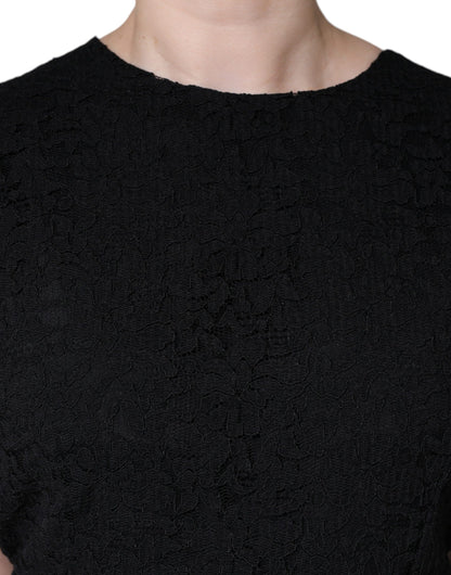 Чорна бавовняна сукня-футляр Dolce &amp; Gabbana до коліна