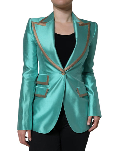Однобортний жакет Dolce &amp; Gabbana Metallic Green