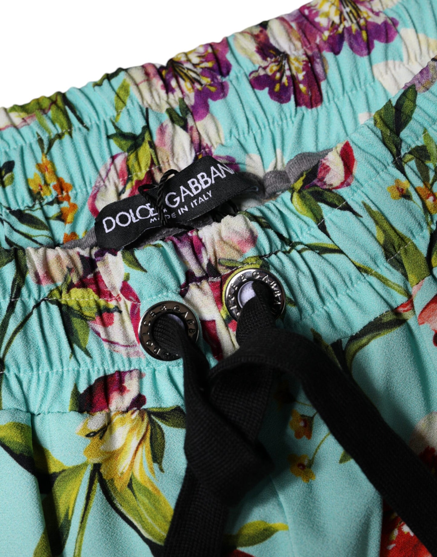 Жіночі штани-джоггери Dolce &amp; Gabbana із зеленим квітковим принтом із середньою талією