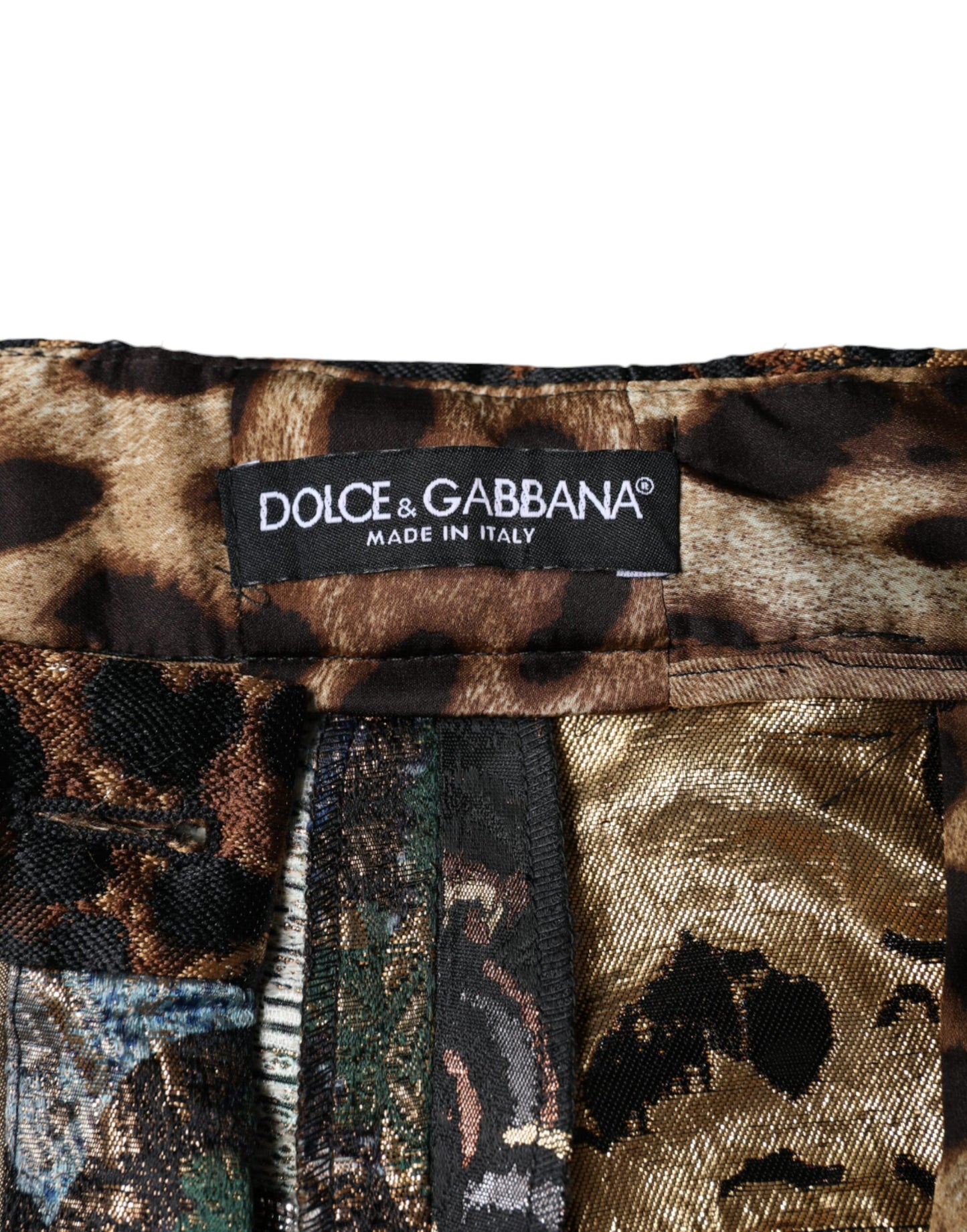 Багатоколірні жаккардові штани з високою талією Dolce &amp; Gabbana