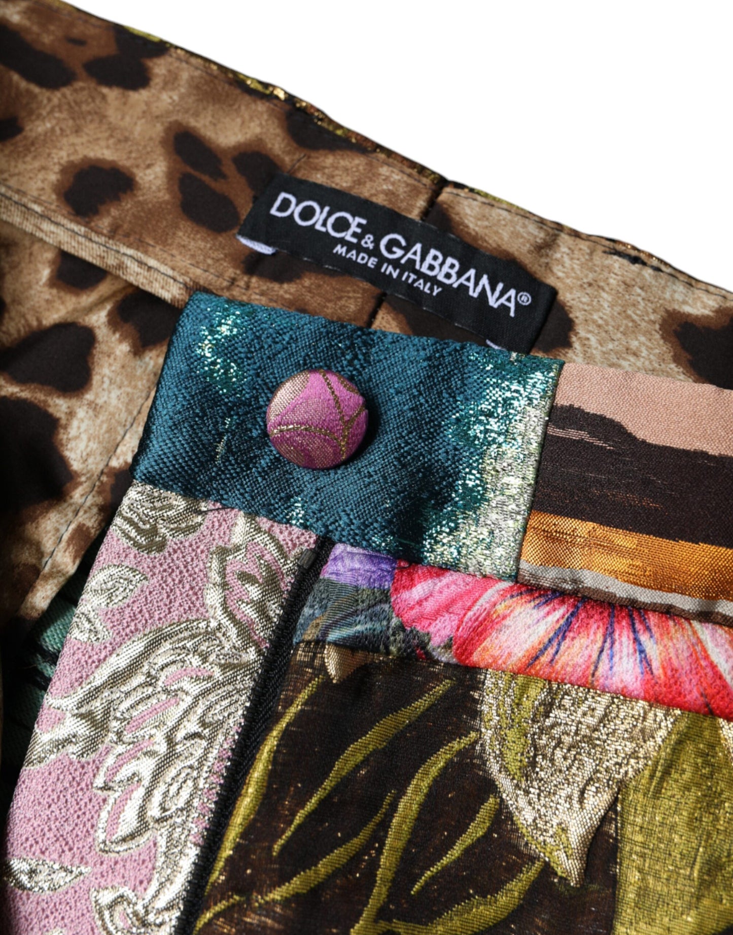 Багатоколірні жаккардові штани з високою талією Dolce &amp; Gabbana