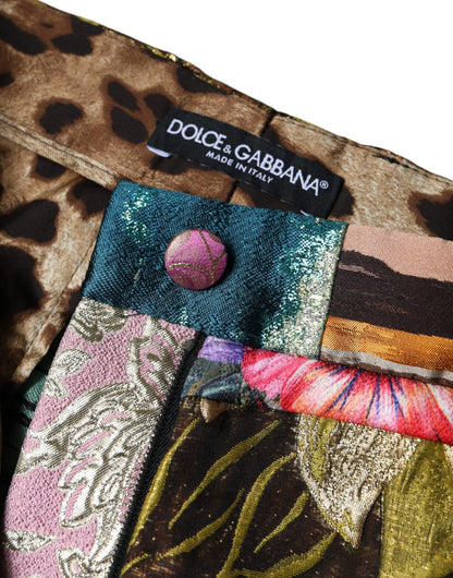 Багатоколірні жаккардові штани з високою талією Dolce &amp; Gabbana