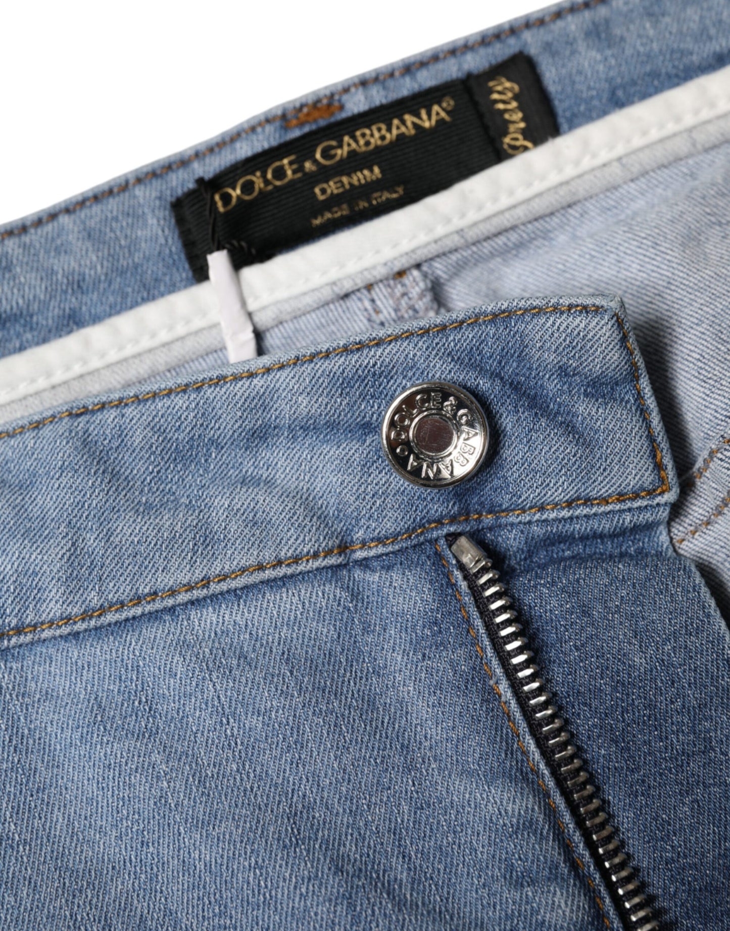 Сині бавовняні джинси Dolce &amp; Gabbana Pretty Slim Fit