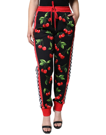 Брюки-джоггери Dolce &amp; Gabbana Black Red Cherry із середньою талією