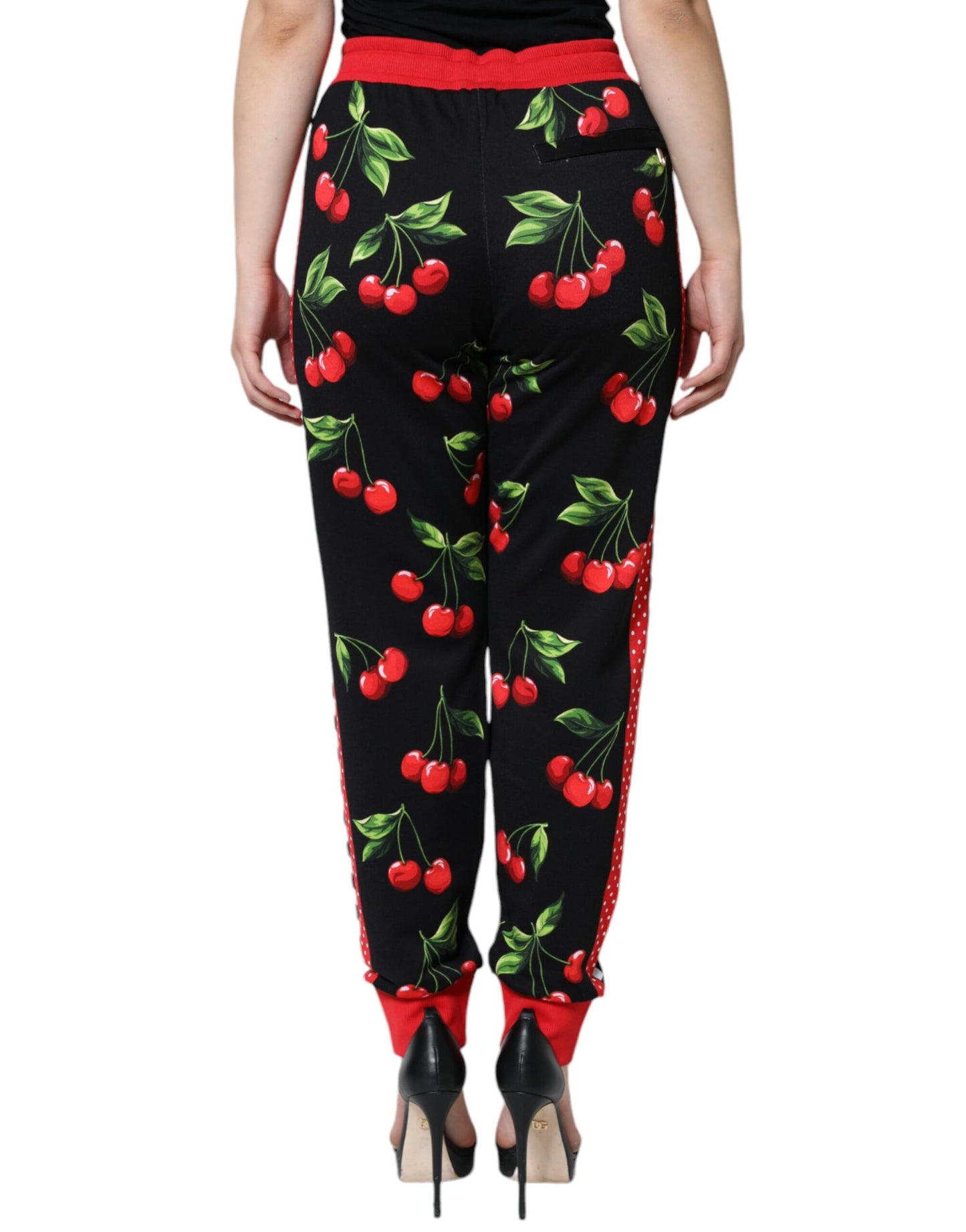 Брюки-джоггери Dolce &amp; Gabbana Black Red Cherry із середньою талією